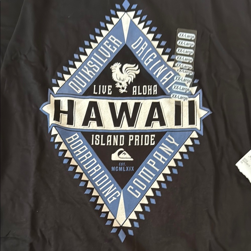 Quiksilver Hawaii Graphic Tee - Black and Blue